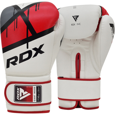 Перчатки тренировочные RDX F7 10oz бел/красн.