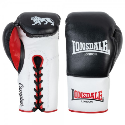 Перчатки боевые Lonsdale Campton 10oz R черн/бел/красн.