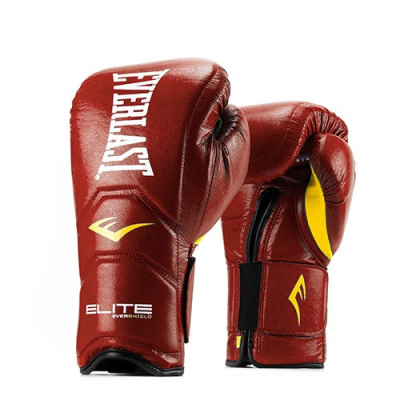 Перчатки тренировочные на липучке Elite Pro 16oz красн.