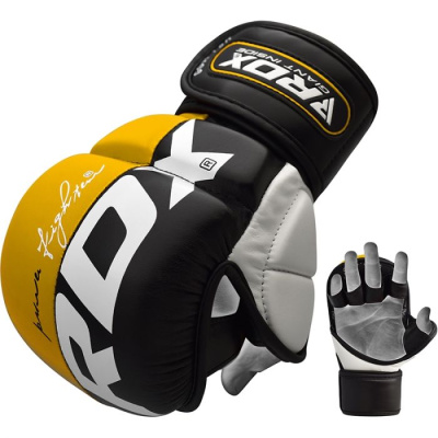 Перчатки тренировочные RDX Grappling T6 Plus L желт.